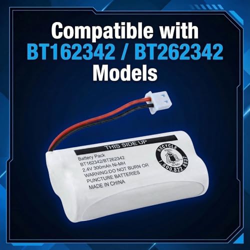Cerepros rechargeable landline telephone battery cells demonstrating the white connector plug