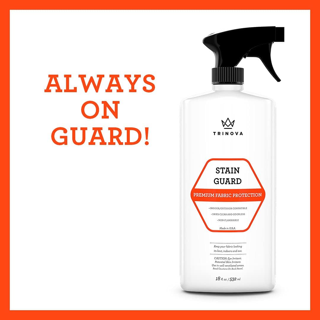TriNova fabric cleaner spray applied on living room sofa