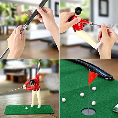 Tabletop green felt golf course layout for kids