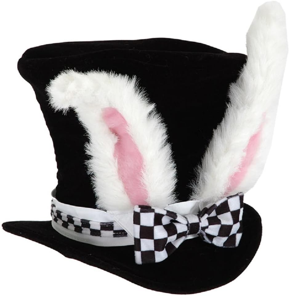LKQBBSZ bunny ear top hat front view with plush ears