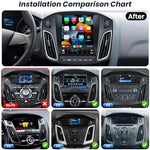 Side angle view of the ten point four inch vertical IPS media display dashboard bezel