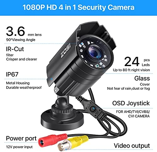 Close up of Zosi 1080p hybrid outdoor surveillance camera