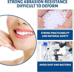 Close up of moldable tooth beads and dental tools
