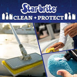 Multi surface degreaser being applied to boat fiberglass and rubber parts