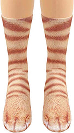 FreeNFond animal paw socks worn on feet showing realistic fur detail