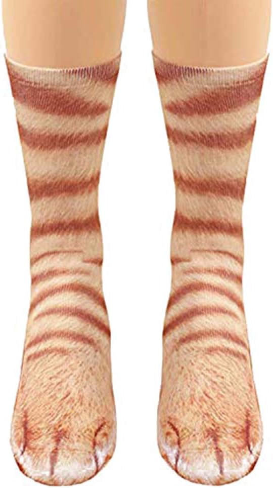 FreeNFond animal paw socks worn on feet showing realistic fur detail