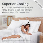 White cooling bamboo viscose fitted sheet folded