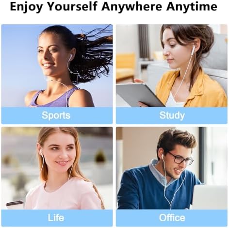 White USB C wired headphones pair for professional use