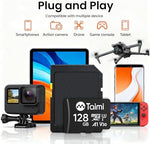 High performance 64GB memory card exhibiting the U3 and V30 speed logos.