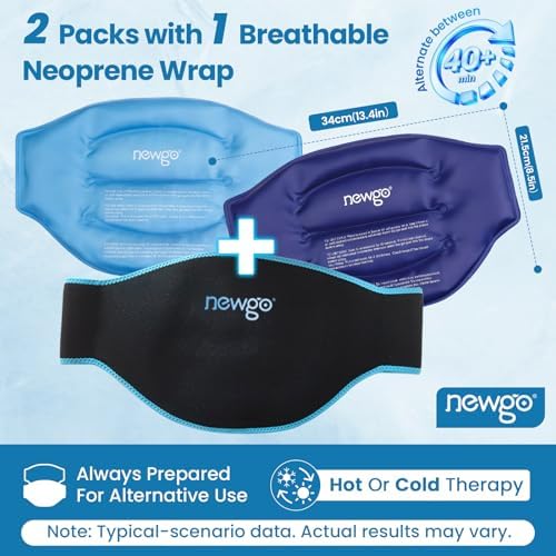 NEWGO dual gel packs shown outside the back compression belt