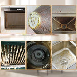 Multi purpose foam cleaner spray removing burnt oil stains from an oven interior