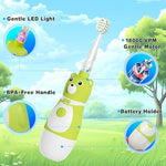 Sanguisync battery operated sonic toothbrush showing three cleaning modes.