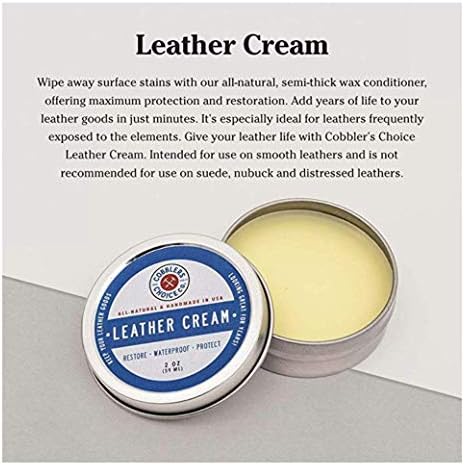 Cobbler's Choice leather cream showing the texture of the triple filtered beeswax formula