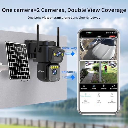 Letscee outdoor wireless security camera kit displaying the two pack units and mounting hardware