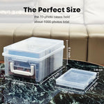 Alink clear photo storage container showing 10 inner cases
