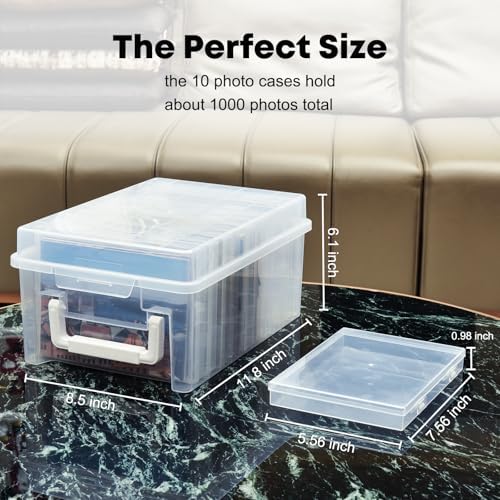 Alink clear photo storage container showing 10 inner cases