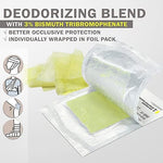 Individually wrapped non adherent fine mesh gauze pads showing sterile protective packaging.