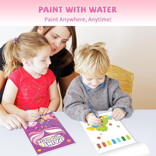 Dinosaur themed paint with water book page