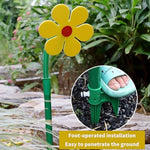 Cutenniou dancing flower water sprinkler double nail stake base close up view