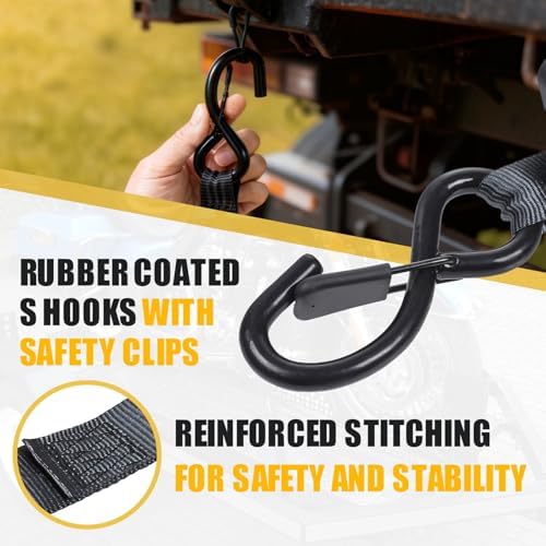 Two soft loop straps for scratch free cargo securing