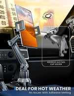 eSamcore tablet mount installed in the backseat cup holder of an SUV providing entertainment for rear passengers