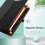 Smart tablet cover demonstrating magnetic auto sleep wake battery saving feature