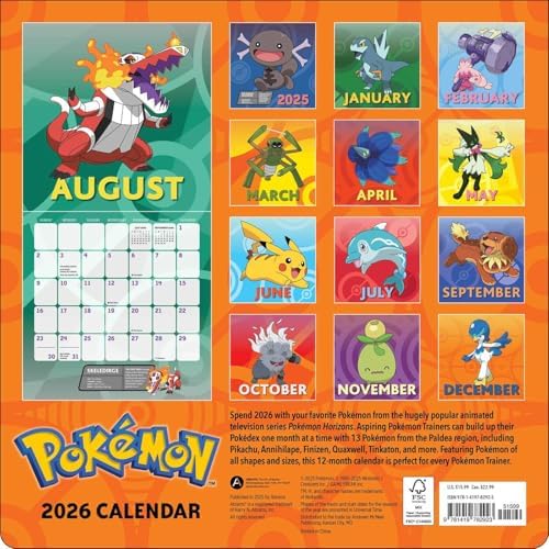 Pokémon 2026 Wall Calendar - Image 3