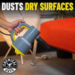 Chemical Guys touch free handheld blower drying an SUV exterior safely without causing swirl marks.
