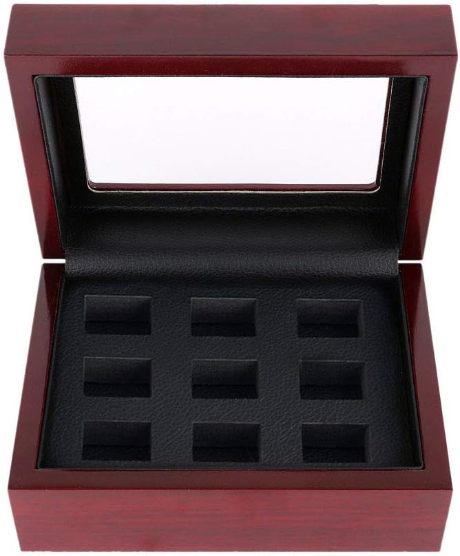 JunningGor heavy ring wooden box with multiple championship rings