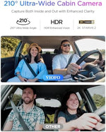VIOFO triple channel camera body demonstrating sleek installation profile behind vehicle glass.