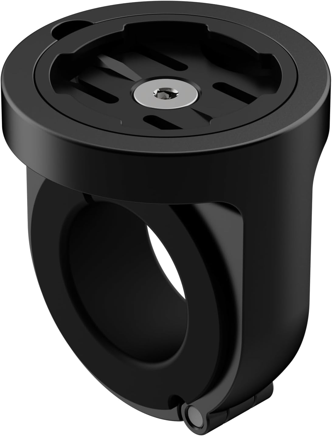 Beeline Moto II Bar Clamp Mount premium black anodised metal handlebar accessory front view