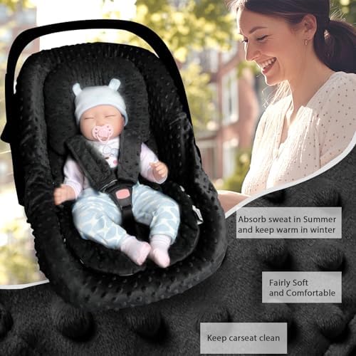 Universal fit black car seat liner for babies