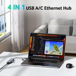 Acer multiport network hub highlighting the three high speed USB 3.0 ports.
