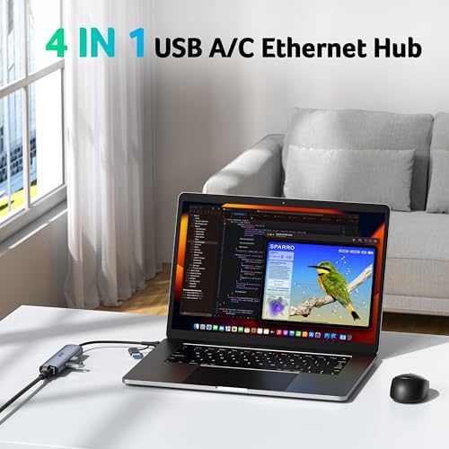 Acer multiport network hub highlighting the three high speed USB 3.0 ports.