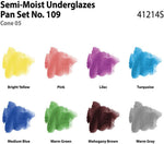 Amaco semi-moist decorating colors set in blue plastic case