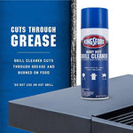 Kingsford aerosol cleaner breaking down baked on grease on stainless steel grates