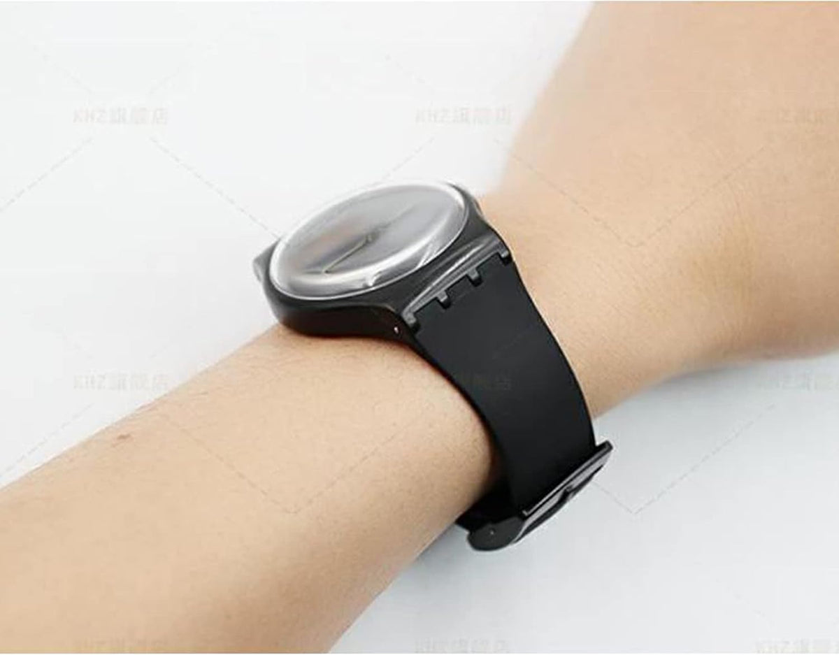 Lijinlan black silicone strap laid flat