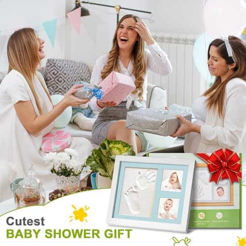Hzorille baby shower registry keepsake frame styled as elegant tabletop room decoration