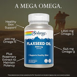 Close up of Solaray Flaxseed Oil softgels