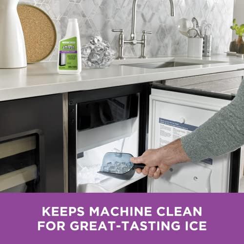 Affresh ice machine cleaner packaging showing compatibility with freestanding models