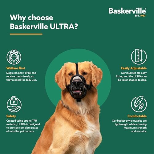 Premium imported Baskerville dog training muzzle with neoprene padding