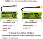 Two pack of BAOBIAN rechargeable phone batteries laid out flat for product inspection.