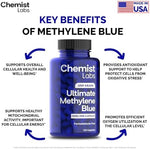 Chemist Labs Methylene Blue 120 count bottle side view