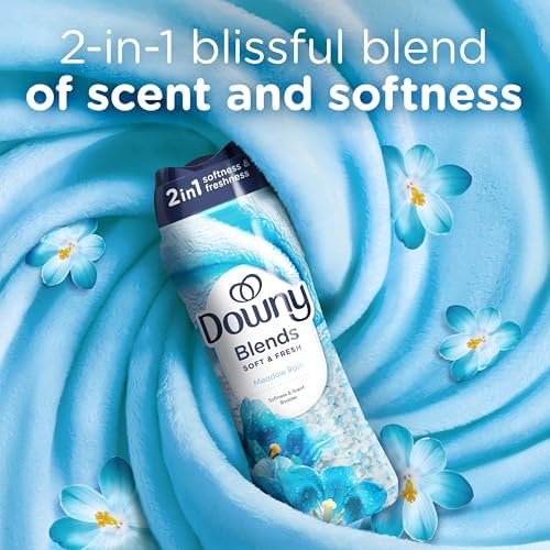 Close up of the 2-in-1 Downy fabric softener and freshness beads inside the bottle cap.