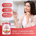Close up view of the pectin based strawberry flavored dietary supplements for anemia care.