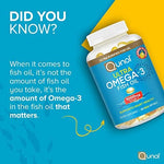 Extra small lemon flavored fish oil mini softgels next to bottle