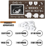 Yudarte sonogram frame displaying a four by three inch pregnancy photo on a tabletop.