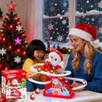Compact presentation of the portable holiday toy set demonstrating easy disassembly for outdoor travel.