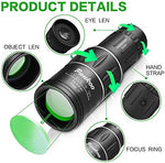 Pankoo handheld compact telescope showcasing the dual focus knobs and black textured non-slip rubber armor