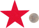 Peel and stick backing demonstration of craft felt stars